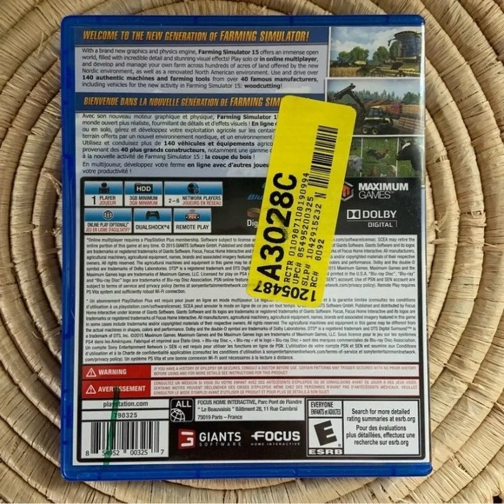 PLAYSTATION PS4 Farming Simulator 15 Video Game Rated E‎ For Everyone